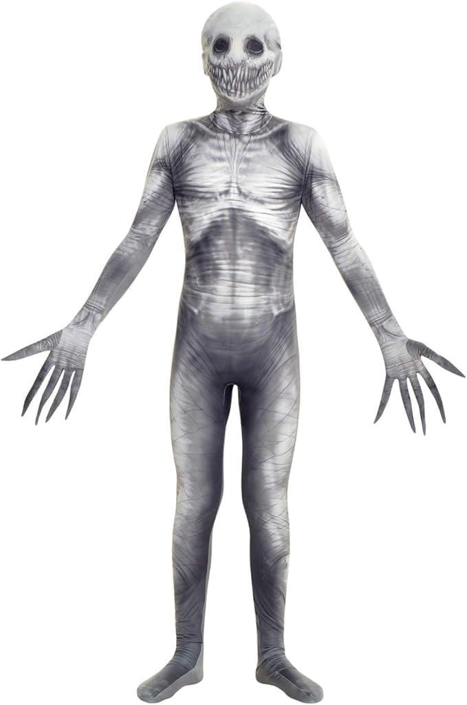 Morphsuits The Rake Costume for Kids, Zalgo Scary Boys Halloween Costume, Halloween Costumes for Kids (Medium, Gray)