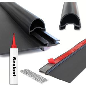 Combo RV Slide Out Black Rubbers | 018-312-EKD & 018-341 EK | 1' x 15/16' x 35' D-Seal Wiper & 1/2' x 2.75' x 35 Seal Base (Sealant & 018-312-EKD & 018-341 EK)