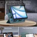 ESR for iPad Air 11 Inch Case M4/M3/M2 (2026/2025/2024), iPad Air 5th/4th Gen Case (2022/2020) 10.9 Inch with Pencil Holder, Removable Magnetic Cover, Vertical Stand, Rebound 360 Series, Green