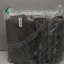 VENO 3 Pack Reusable Grocery Bags, Shopping Bags for groceries, Utility Tote with Handles and Hard Bottom, Foldable Shopping Cart Organizer, Water Resistant, Heavy-Duty (Windowpane, 6 Gallon)