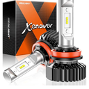 SEALIGHT H1 1 LED Bulbs for H9 H8 Light Bulbs, SuperBright 6000K White, 1:1 Size Plug-N-Play Design, Canbus Eror Free AntiHyper Flashing, Pack of 2