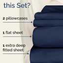 Extra Deep King Sheet Set - 4 Piece Breathable & Cooling Bed Sheets - Easily Fits 18 to 24 inch Mattress - Ultra Soft, Wrinkle & Fade Free with Extra Deep Pockets - Hotel Luxury Bedding - Navy Blue