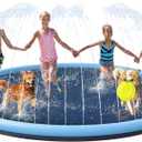 107 inch Splash Pad for Kids, Non Slip Water Sprinkler Pad Extra Large Thick Durable Toddler 4-8 3-5 1-3 Pets & Families, Backyard Splash Play Mat for Kiddie Children Baby Wading Pool Dogs Splash Pad
