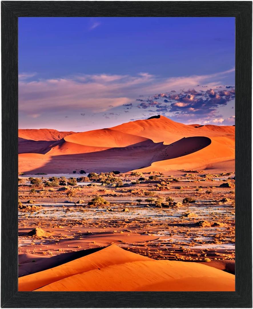 HUKONHEP 12x15 Black Picture Frames, Composite Wood Frame with Plexiglass, Horizontal and Vertical for Wall Mounting