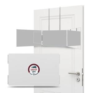 Dripex 3 Way Mirror for Men or Women, 360° Trifold Self Haircut Mirror with Height Adjustable Hooks, for Makeup, Styling, Shaving, Braiding, Dye Hair (White Without Led)