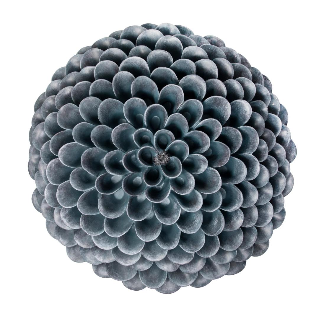 Decorative Resin Dahlia Wall Hanging, Blue 30"