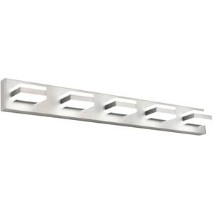 SOLFART 5 Light Bathroom Vanity Light Brushed Nickel Bathroom Vanity Light Fixtures Over Mirror Led Lights for Restroom Nickel