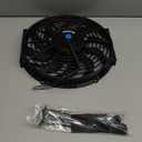 12" inch Slim Fan Pull Electric Radiator Cooling Fans 12V Mount Kit Universal Black