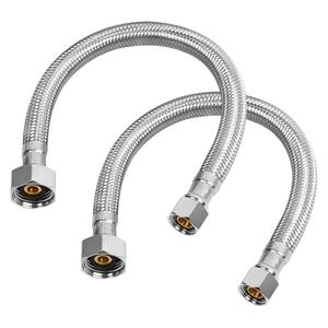 JUWO 12" Faucet Supply Line, 3/8" Comp x 1/2" FIP Stainless Steel Faucet Hose Connector, For Bathroom Kitchen Sink with Short Distance (2-Pack) JUWO 12" Faucet Supply Line, 3/8" Comp x 1/2" FIP Stainless Steel Faucet Hose Connector, For Bathroom Kitchen Sink with Short Distance (2-Pack)