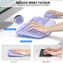 Wireless Keyboard and Mouse Combo, 2.4G Full Size Wave Keys Ergonomic Keyboard with Wrist Rest and 3-Level DPI Adjustable Wireless Ergonomic Mouse for Windows, Mac OS Desktop/Laptop/PC(Purple)