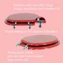 Round Toilet Seat Wood Toilet Seat Prevent Shifting with Zinc Alloy Hinges American Standard Size Toilet Seat Easy to Install also Easy to Clean (Round,Sparkling Christmas Red)