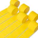 PartyWoo Yellow Crepe Paper Streamers 6pcs 492ft Pack of Yellow Crepe Paper Streamers for Easter Baby Shower Engagement Wedding Sunflower Graduation Bee Summer Luau Theme Birthday Party Decorations