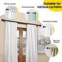 2 Pack Black Curtain Rods for Windows 28 to 48 inch, 5/8 inch Small Cafe Window Curtain Rods, Short Drapery Rod for Bedroom Kitchen (Size30-50 Inch, Matte Black)