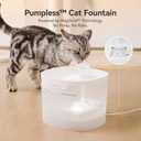 Cheerble Pumpless Cat Water Fountain, 2L/67oz Automatic Pet Fountain, Elfin E1 Lite Cat Fountain for Drinking, MagDrive Technology, Continuous Flow Mode, BPA-Free (White, E1 Lite)