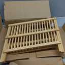 HBlife Dish Rack, Bamboo Folding 2-Tier Collapsible Drainer Dish Drying Rack with Utensils Flatware Holder Set (Dish Rack with Utensil Holder)