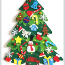 Felt Christmas Tree for Toddlers, Montessori Christmas Trees with Lights for Kids, DIY Xmas Decorations Wall Hanging Kids Gifts Party Supplies