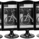 Rikyo 4 Pack Standing Photo Frames,Self Standing Photo,Vertical Mount Sign Holders 4x6, Double Sided Tabletop Display,Each Frame Holds 2 Pictures,School,Wedding Party Table Numbers Holder (Black)