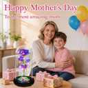 Childom Mothers Day Mom Gifts for Mom,Birthday Gifts for Women Grandma,Flowers for Delivery Prime,Colorful Purple Light Up Rose in A Glass Dome,Anniversary Valentines Roses Gift for Her Wife Daughter