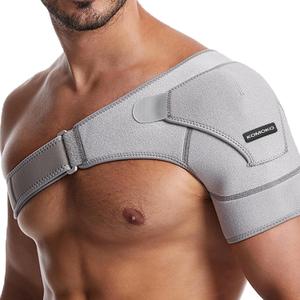 Komoko Shoulder Brace, Rotator Cuff Support Brace with Ice Pack Insertion Capability, Pressure for Preventing Strains and Dislocation, Alleviating Shoulder Pain, Adjustable Fit for Men and Women (Gray)