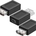 10 x 3-Pack USB 2.0 A Female to Mini B 5-Pin Female Adapter Converter - USB 2.0 Port Extender for Printers, Cameras & External Hard Drives