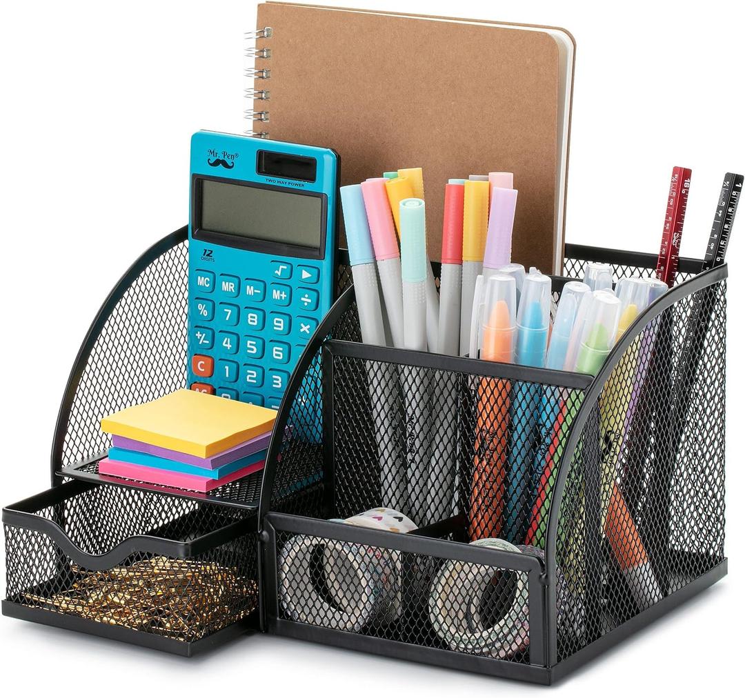 Mr. Pen- Mesh Desk Organizer, Black, Pen Holders Organizers, Desk Pencil Organizer, Pen Holder, Pencil Holder