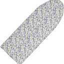 Seiritex Over The Door Ironing Board Cover 13 x 37 inch, Small Ironing Board Cover w Heat Reflective 3 Layers Thick Padding with Hook and Loop Fasteners (Flora)