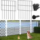 20 Panels Animal Barrier Fence, 13 in(H) x 17 in(L) No Dig Fence for Rabbits and Dogs, Rustproof Metal Wire Garden Fence Border with Ground Stakes for Yard, Patio & Landscaping