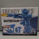 Electric Water Gun for Adults Kids,Automatic Electric Squirt Gun with Light Up,28-32 FT Range Water Pistol Blaster SoakerWater Blaster for Age 3-12, Summer BeachSwimming PoolOutdoor Water Toy (Transparent Grey)