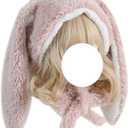 Cute Bunny Hat Women Plush Rabbit Ear Funny Lolita Sweet Kawaii Winter Fluffy Fleece Warm Hat Cap Cosplay Accessory