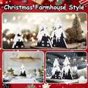 3 Pcs Wooden Christmas Trees Tabletop Decorations Black White Xmas Tiered Tray Decor Rustic Xmas Tree Table Signs for Home Office Christmas Party Centerpieces