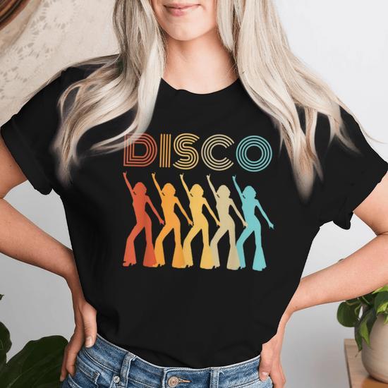 Disco Diva Themed Party 70s Retro Vintage 70's Dancing Queen TShirt (XL, Black)