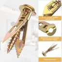 PAGOW 60 Pcs Self-Drilling Metal Screw Anchors Kit, No Drill & Holes in Wall, 30 Pcs Steel Anchors 0.47"x1.18" + 30 Pcs Zinc Screws 0.32"x1.18"