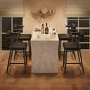 GarveeHome Bar Stools Set of 2, 26.5 in Upholstered Counter Height Bar Stools for 2 with Armrest, Wider Thickened Cushion, Bar Chairs with Backrest for Bar, Dining Room, Kitchen, Retro Black