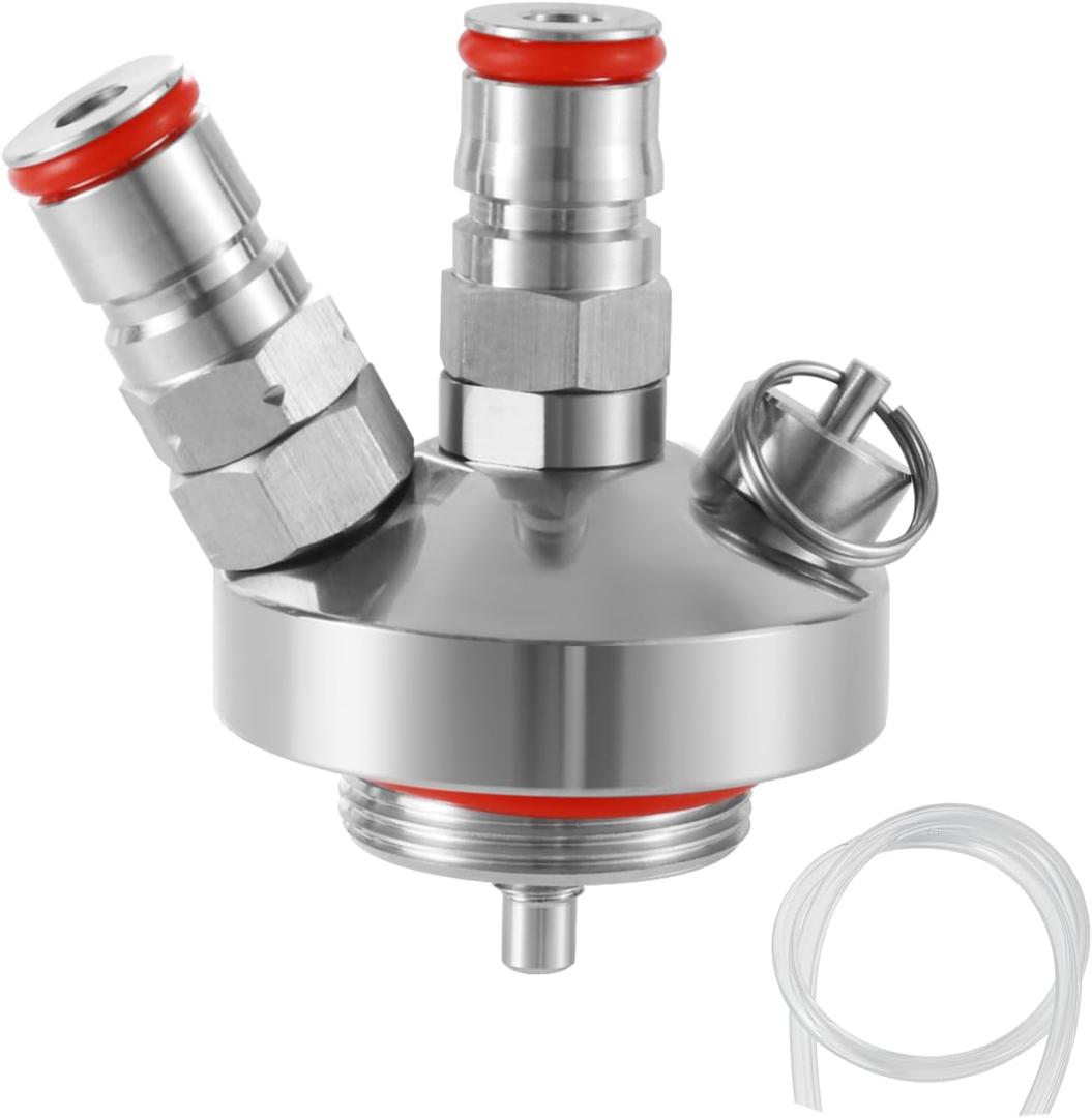 Mini Keg Dispenser - Beer Keg Spear, Stainless Steel Double Ball Lock Quick Fittings Mini kegerator Spear for 2L/3.6L/4L/5L/10L portable Beer Growler with 10 Extra O-Rings and 19.7" Beer Hose