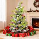 6 x Artmag 8 Pcs Christmas Tree Topper, 17 Inch Red Green Artificial Green Stems Tree Picks Ornaments with Red Ball for Christmas Holiday Fireplace Wreath Decorations