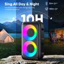 Karaoke Machine for Adults Kids, Portable Bluetooth Speaker with 2 Wireless Microphones, TWS Mode & LED Light, 10H Battery PA System, Home Party Outdoor Camping Birthday Gifts (Black)