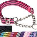 Martingale Collar for Large Dogs,Pink Reflective Collar with Night Safety Design for Large/Medium XL XXL Female Dogs Secure Pet Collars for Walking Training(Pink XL) (XL(Neck21"-27"))