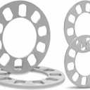 4 Pack Universal Wheel Spacers, 1/5" (5mm) Die Cast Replacement Wheel Spacer for 5 Lugs Wheels/Rims, Fits 100-120mm Multiple Bolts Pattern, 5x100, 5x108, 5x110, 5x112, 5x114.3, 5x115, 5x120 (Silver)