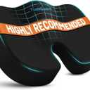 TushGuard Seat Cushion for Office Chair Memory Foam Non-Slip Cushion Back, Relief Chair Pad, Butt Pillow for Office Chair, Car, Computer Desk, Black (Large)