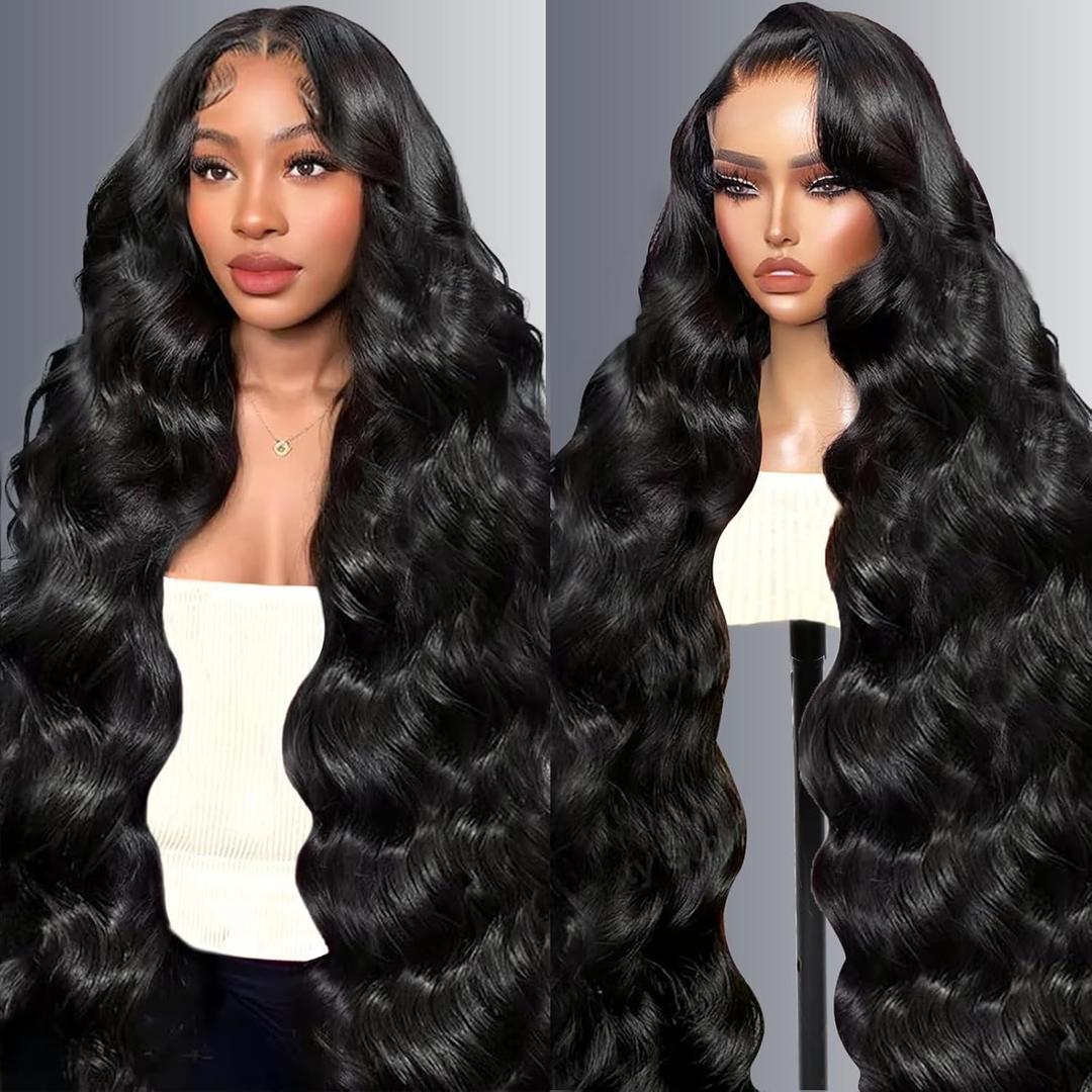 30 Inch 13x6 Lace Front Wigs Human Hair 200 Density Body Wave HD Lace Frontal Wigs Human Hair Pre Plucked with Baby hair Natural Color Glueless Wigs for Women