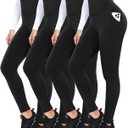 FULLSOFT 4 Pack Leggings with Pockets for Women,Soft High Waisted Tummy Control Workout Yoga Pants (Small-Medium, 01-4 Black)