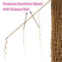 Boho Crochet Braids Human Hair Mixed 9 Packs 14 Inch Crochet Boho Box Briads With Human Hair Curls Goddess Box Braids Crochet Braiding Hair Extensions (14Inch, 27#)