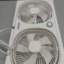 shinic 3-Speeds Window Fan with 180+90 Rotatable Fans, Manual Reversible, Vertical Window Fan with Rigid & Accordion Expanders, Width Adjustable (21.65" to 33.27"), Ideal for Home, Kitchen, Bedroom, small window fan