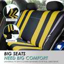 FH Group Striking Striped Car Seat Covers - Universal Fit, Washable Seat Covers for Cars, SUVs, Vans, Sedans, Yellow, Rear Set