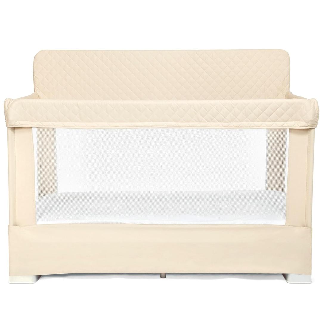 Baby Delight Lunaire Full Size Crib | Breathable Mesh Baby Crib | Tool-Free Assembly Baby Bed | 100% GOTS Certified Organic Cotton Fabric | Organic Oat