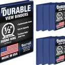 Samsill 8 Pack Durable 0.5 Inch 3 Ring Binders, Round Ring, Clear View Cover for Presentations, Black