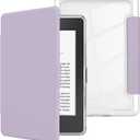 MOROCK Case for 6" Kindle Paperwhite 5th/6th/7th Generation 2012-2017 Released(Model No. EY21 & DP75SDI), Premium Lightweight PU Leather and PC Clear Acrylic Back Cover, Auto Wake/Sleep, Light Purple