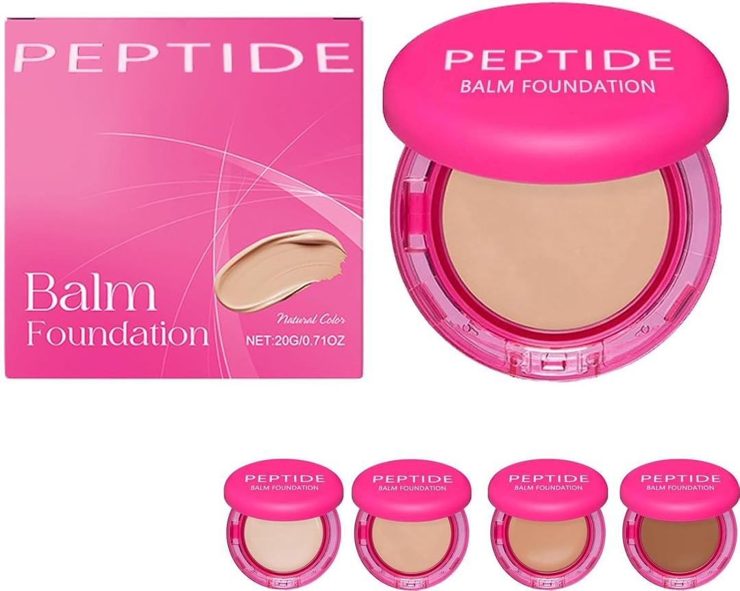 Peptide Bouncees Foundation for Mature Skin, Balm Foundation,Hydrating Age-Defying Makeup, All Skin Types (Natural, #)