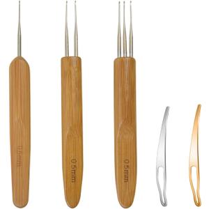 5 Pieces Dreadlock Crochet Hooks for Hair, Loc Needle Interlocking Tool for Braid Craft (0.5mm)