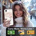 Compatible for iPhone 17 Air Case with Card Holder Cute - Kawaii Design Military-Grade Drop Protection Rugged Wallet Cases for Women (White Elephant Spraying Flowers)